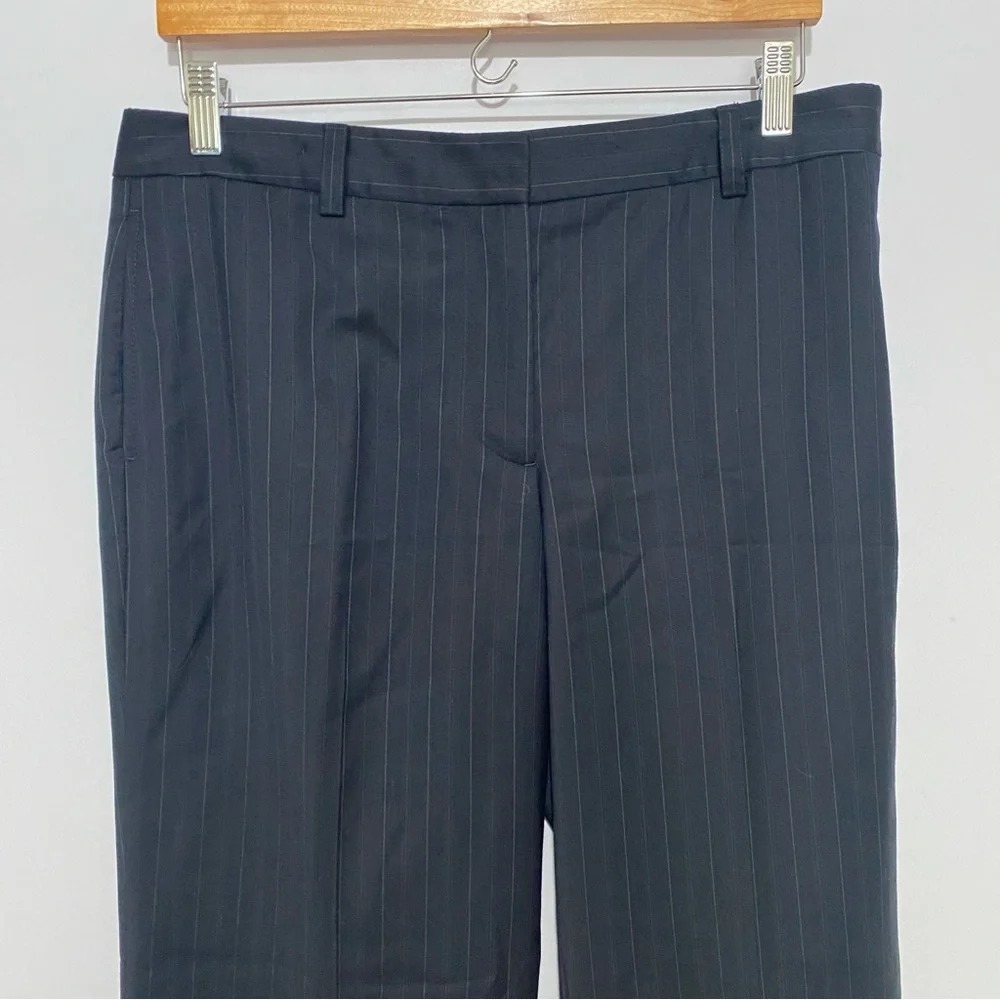 J.Crew Favorite Fit Women’s Wool‎ Pinstripe Dress Pants Size 12 Gray Navy Office